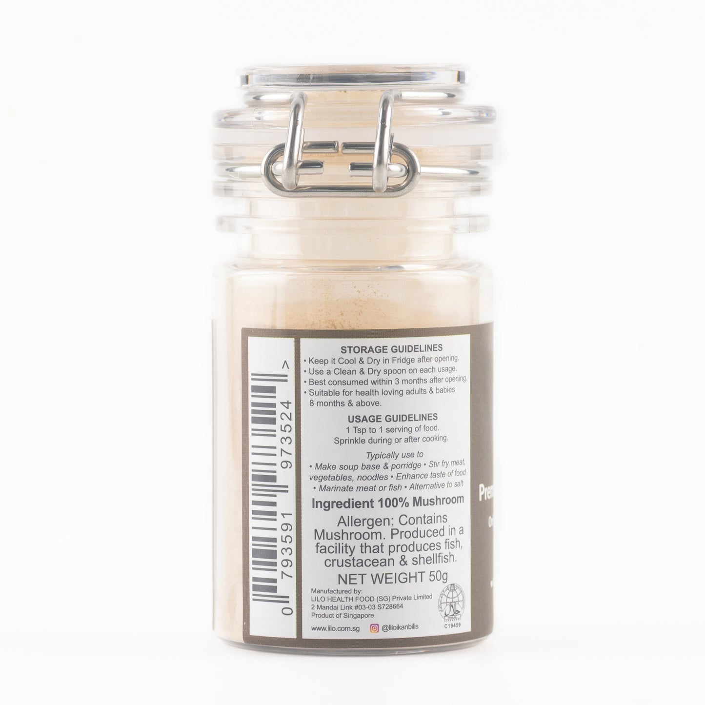 Mushroom Powder Bottle 50grams - Lilo Premium Series
