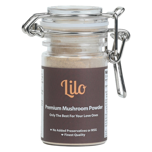 Lilo Premium Mushroom Powder Bottle 50grams - Lilo Premium Ikan Bilis Powder